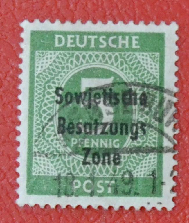 Германия Советская зона оккупации 1948 год Надпечатки № 207  гаш
