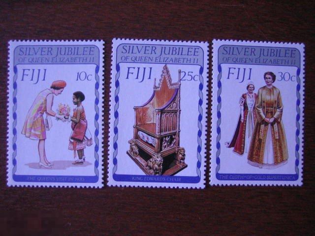 Фиджи, 1977, #358-60, Юбилей, Елизавета, MNH (4810) 