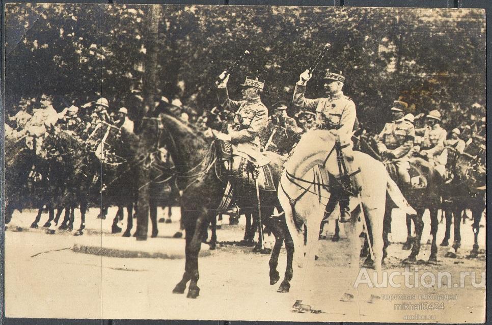 К0504 ✅ 1-я Мировая Война WWI WW1 ПМВ Военный Парад 1919 Франция Открытка