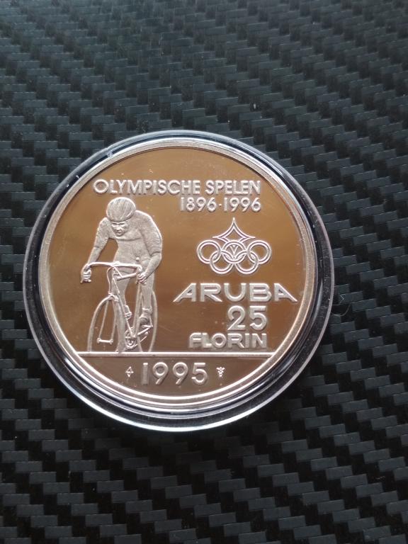 Аруба 25 флоринов 1995 г. Олимпиада. Велоспорт.