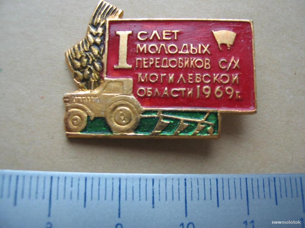 Значок Слёт молодых передовиков Могилёвской области-1969 (комсомол), лёгмет, зн-12 а-7346