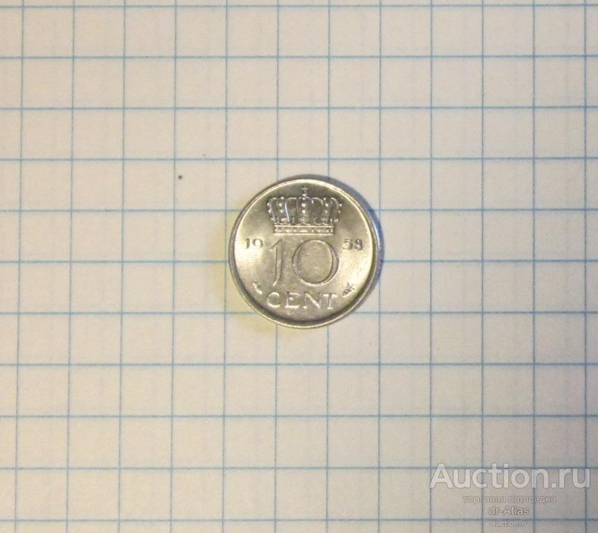 Нидерланды 10 центов 1958 UNC
