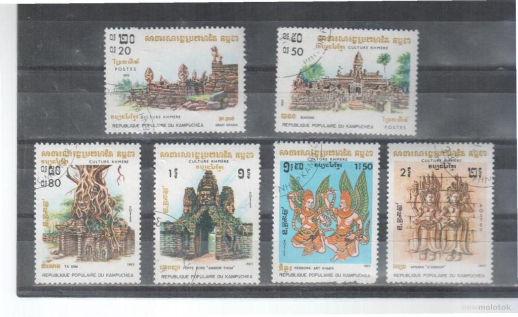 Камбоджа, 1983 г. культура кхмеров, 6 марок, гаш