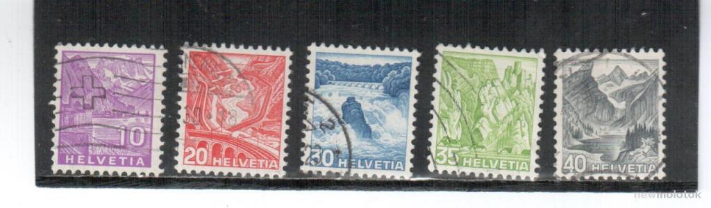 Швейцария, 1934-1936 г. стандарт, ландшафт, 5 марок, гаш