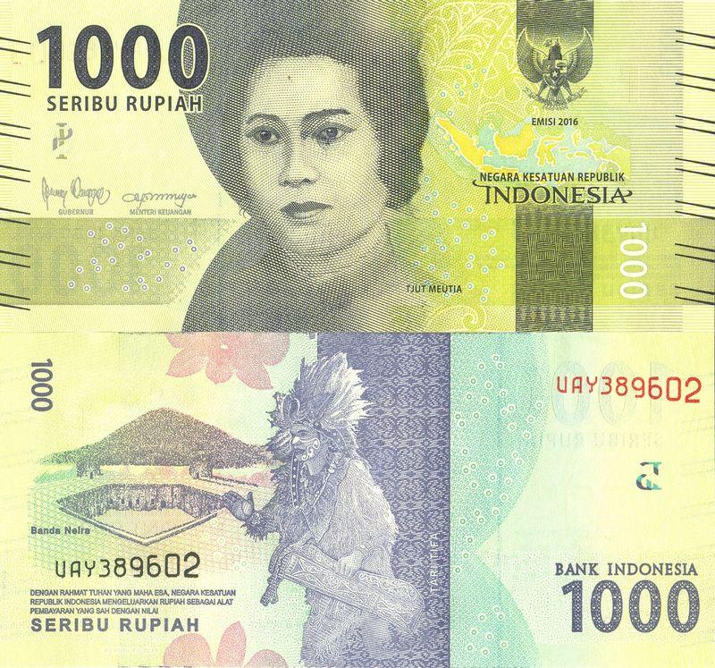 Индонезия 1000 рупий 2019/2016 P154d пресс unc / nsg