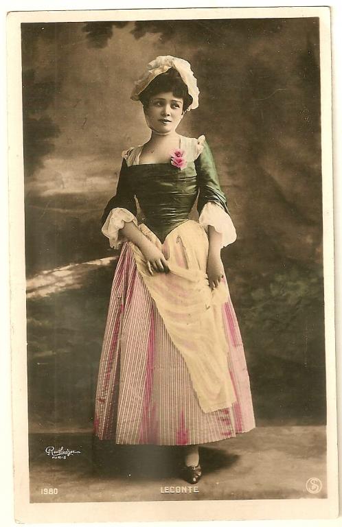 Старинная открытка - Актриса Мари Леконт - Фотограф Реутлингер Франция 1908 год | Портрет, артистка