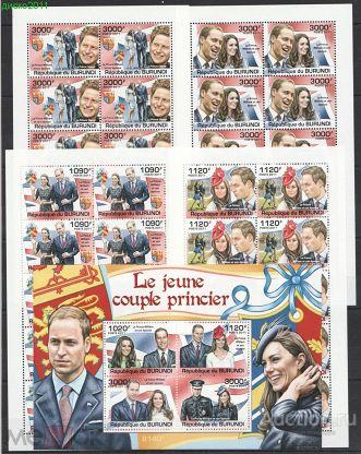 Бурунди 2011 Королевская свадьба Принц Уильям и Кейт Миддлтон Монархия Персоналии MNH