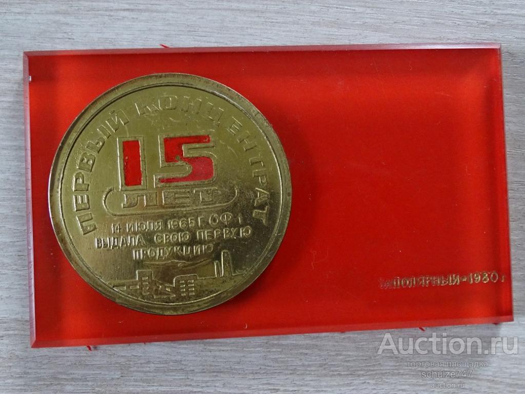 МЕДАЛЬ ПЛАКЕТКА ПОЛЯРНЫЙ 1980 ПЕРВЫЙ КОНЦЕНТРАТ КОМБИНАТ МЕТАЛЛ ОРГСТЕКЛО СССР