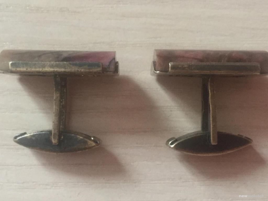 Запонки СССР серебро звезда 875 проба камень