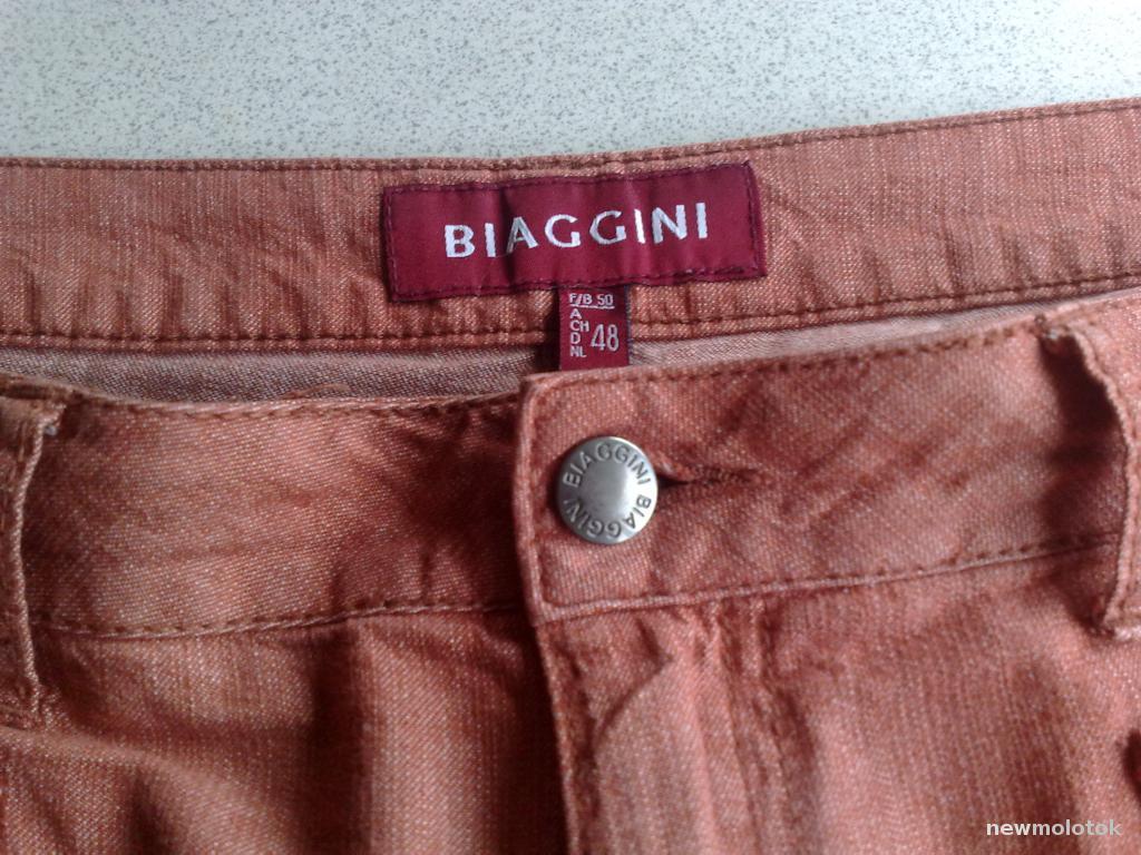 Джинсы-капри BIAGGINI Италия евро 48 F/B 50 , кирпичного цвета