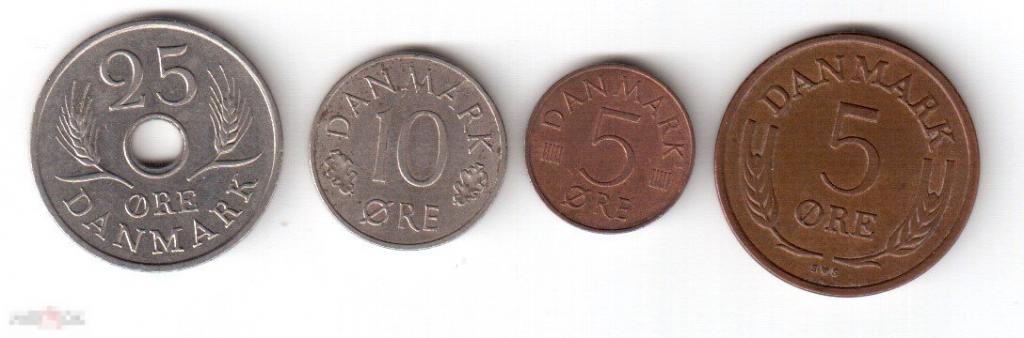 514 Дания набор 4 монеты