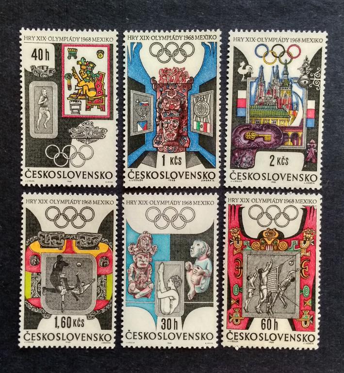 Чехословакия ОИ 1968 6м Мих 1781-1786 (без клея)