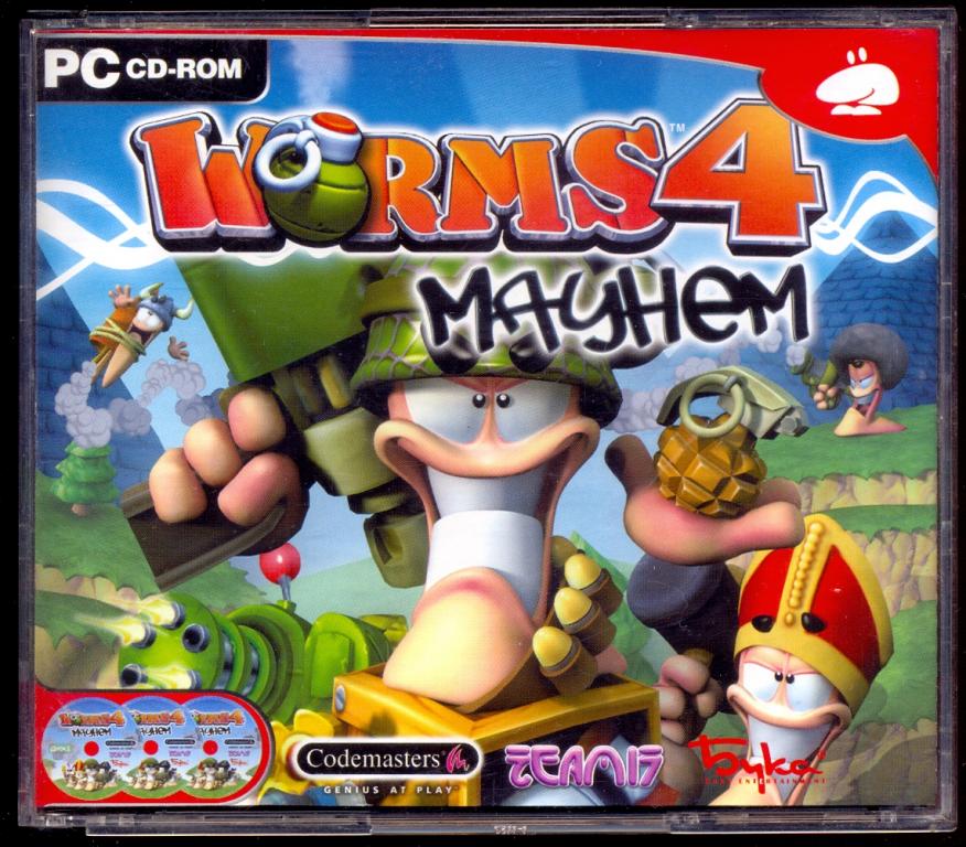 3 CD PC - игра WORMS 4 МАУНЕМ лицензия БУКА 2005 Fat Box