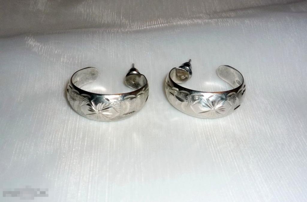 серебряные серьги кольца. Винтаж СССР.