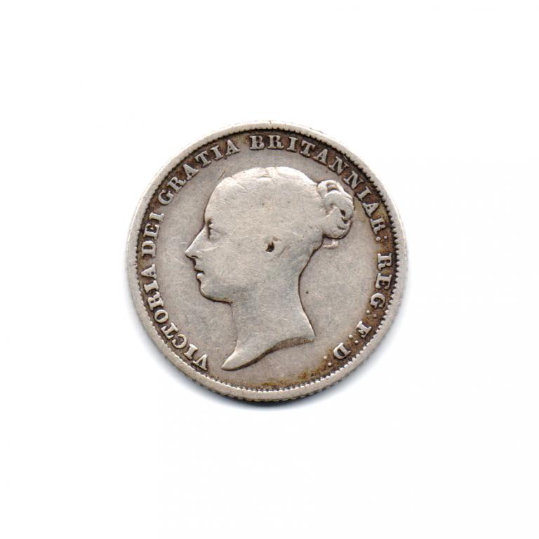 ВЕЛИКОБРИТАНИЯ 6 ПЕНСОВ  1853г. СЕРЕБРО. СОСТОЯНИЕ! ОРИГИНАЛ.