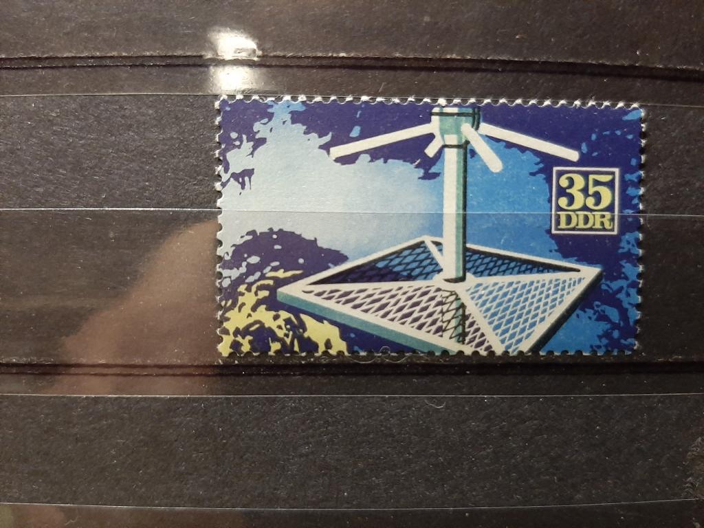 ГДР Германия 100 лет метеорологии Лейпциг марка из блока 1972 **