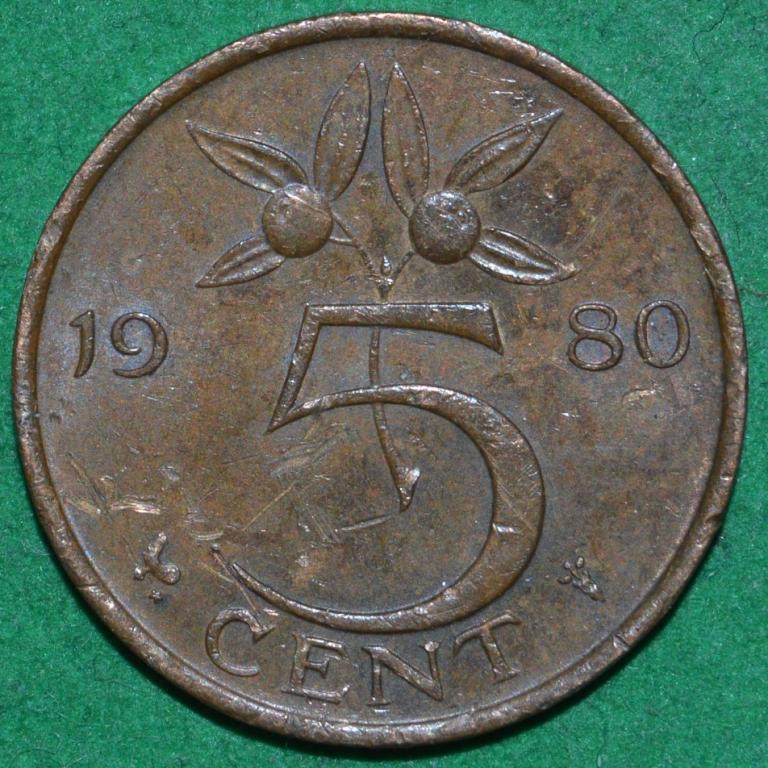 Нидерланды 5 центов 1980 (С5б)