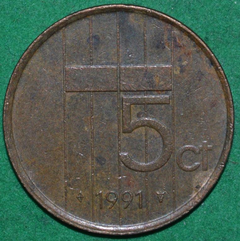 Нидерланды 5 центов 1991 (С5а)