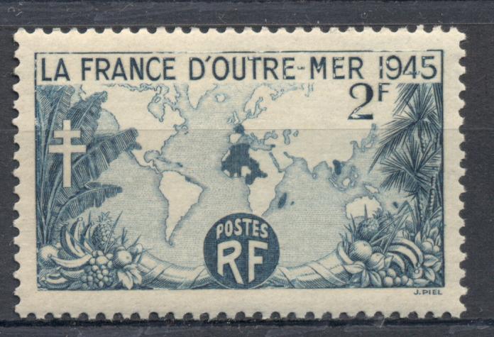 Франция 1945 г. Французский мир негашеная**