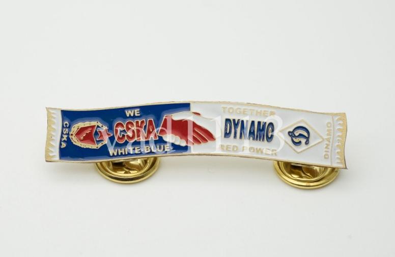 Футбол   Серия значков шарфы ЦСКА Москва :  ФК ЦСКА Москва - Динамо Москва  (значок № 18)