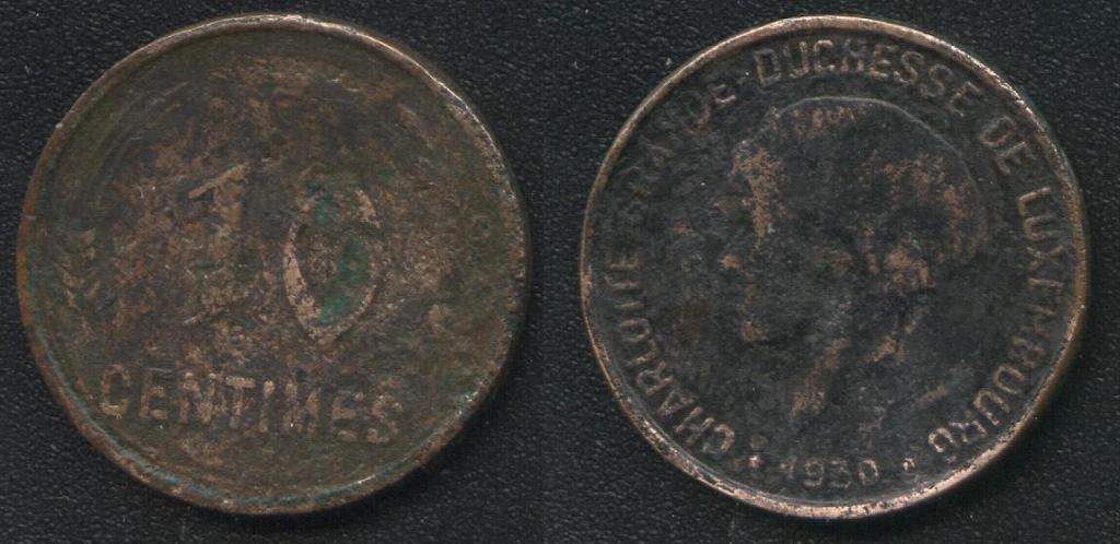 (653) Люксембург – 10 сантимов (1930), медь , KM#41