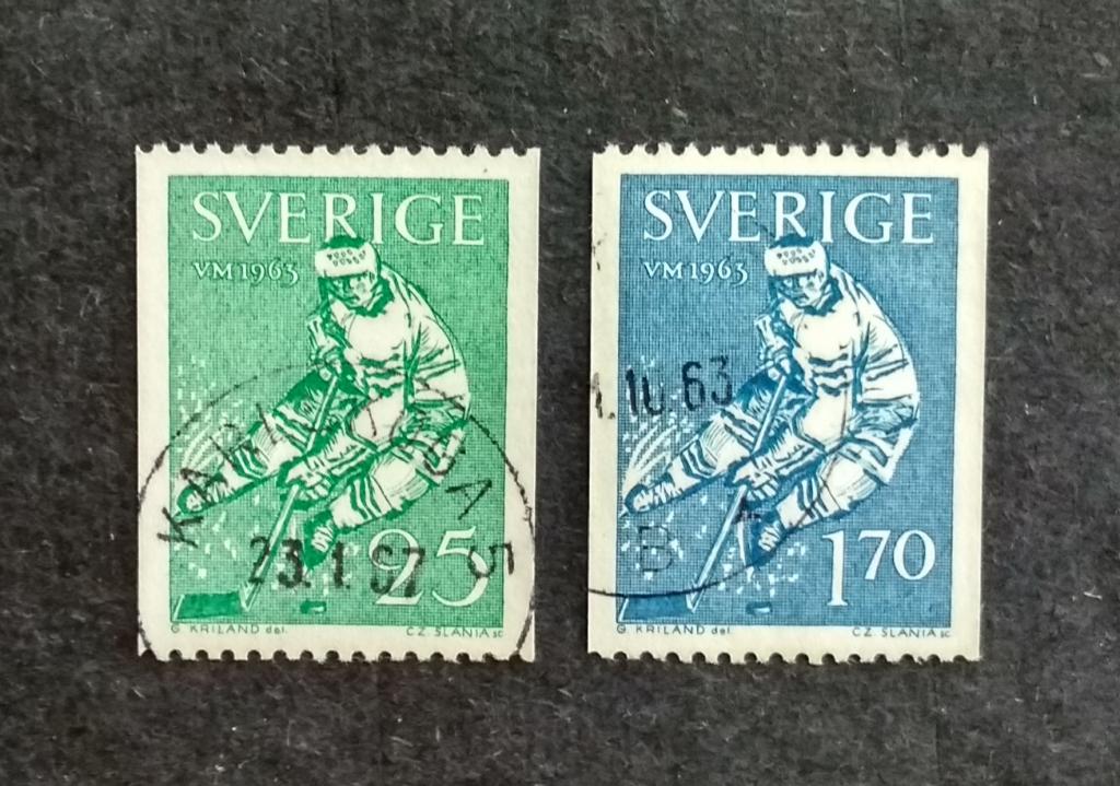 Швеция ЧМ 1963 2м Мих 502с, 503с гаш