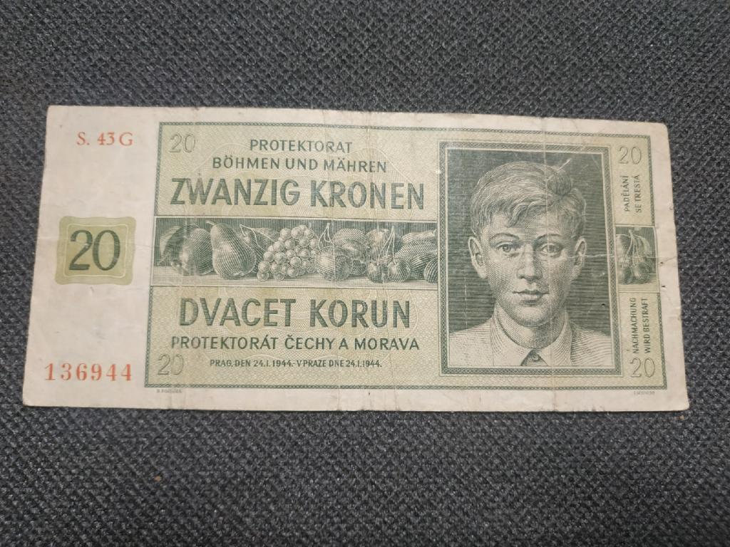 Чехословакия 20 крон 1944 год. Протекторат