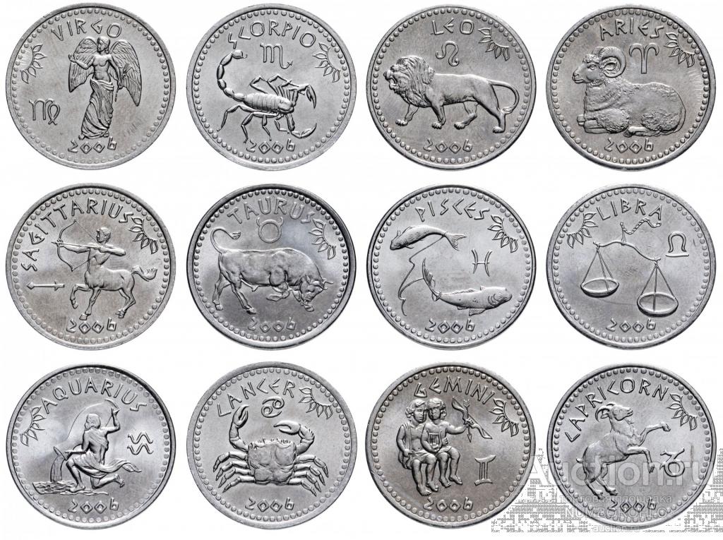 Сомалиленд 10 шиллингов, 2006 Знаки зодиака набор 12 монет