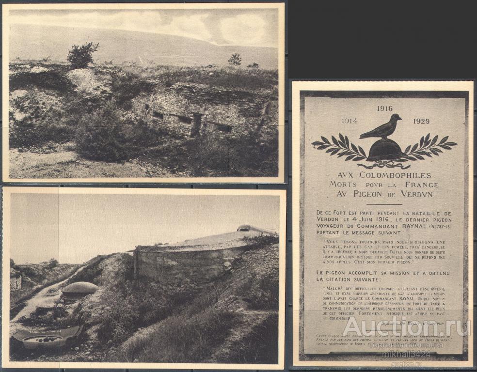 К0573 ✅ 1-я Мировая Война Милитария ПМВ Верден Музей 1919 Франция 3 Открытки