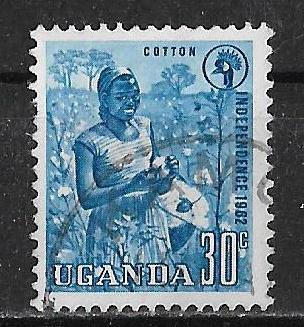Уганда 1962 г. Сбор хлопка, гаш.