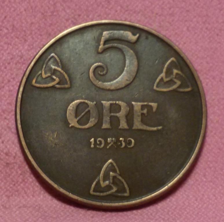 5 эре 1939 Норвегия