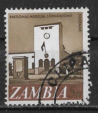 Замбия 1968 г. Архитектура Национальный музей, гаш.