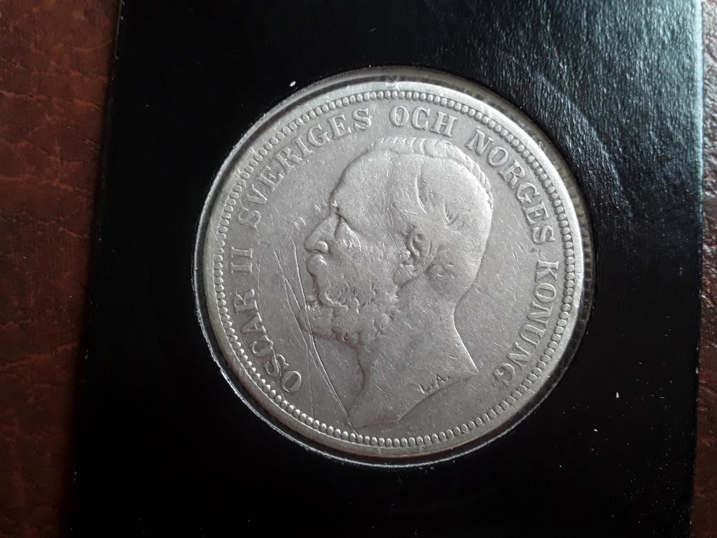 Швеция 2 кроны, 1898г. Серебро 0.800, 31mm