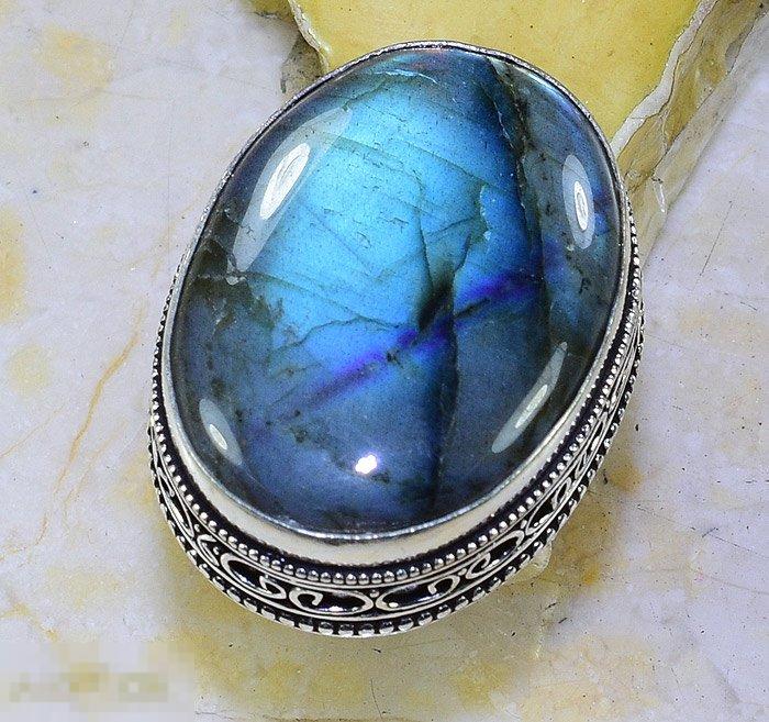 Кольцо с Лабрадоритом Серебро Размер 19,5 