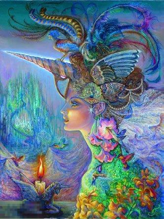 Схема для вышивки крестом Картина Девушка Единорог 