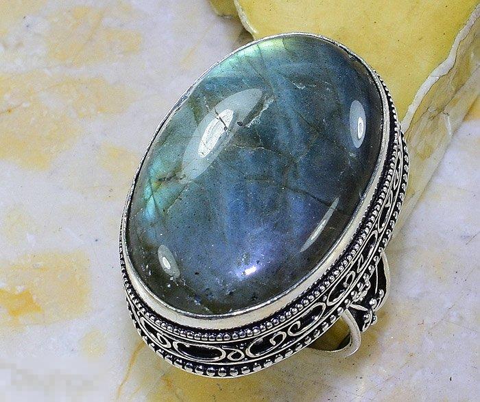 Кольцо с Лабрадоритом Серебро Размер 19,5 