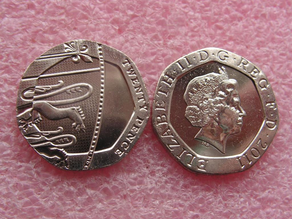 Англия/Великобритания 20 пенсов 2011 KM#1111 unc