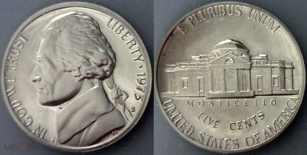 5 сша в рублях. Монета 5 центов США. США 5 центов монета никель. Никелевые монеты США 5 центов. США цент 1973.