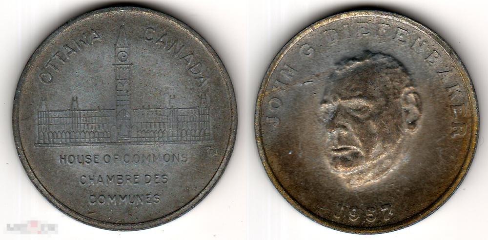 Жетон. Премьер Министр. Портрет Здание Канада 1246 