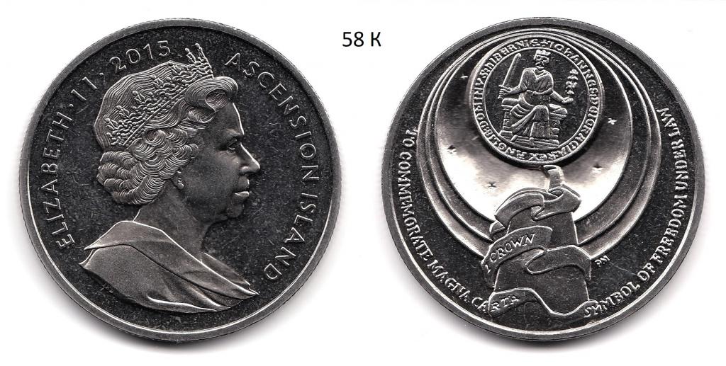 Остров Вознесения. 1 крона. 2015 год.