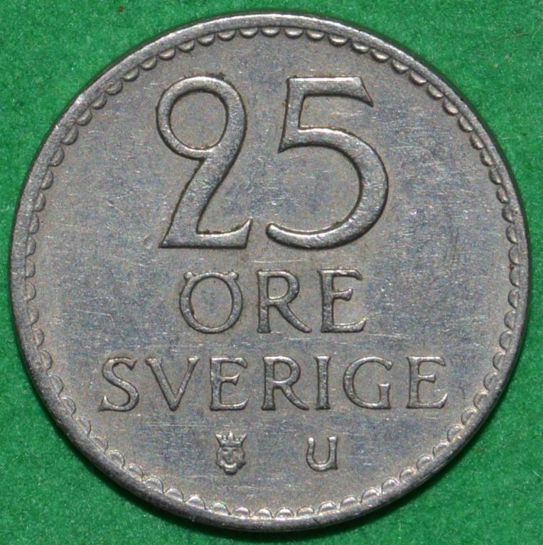 Швеция 25 эре (оре) 1964 (Z25)