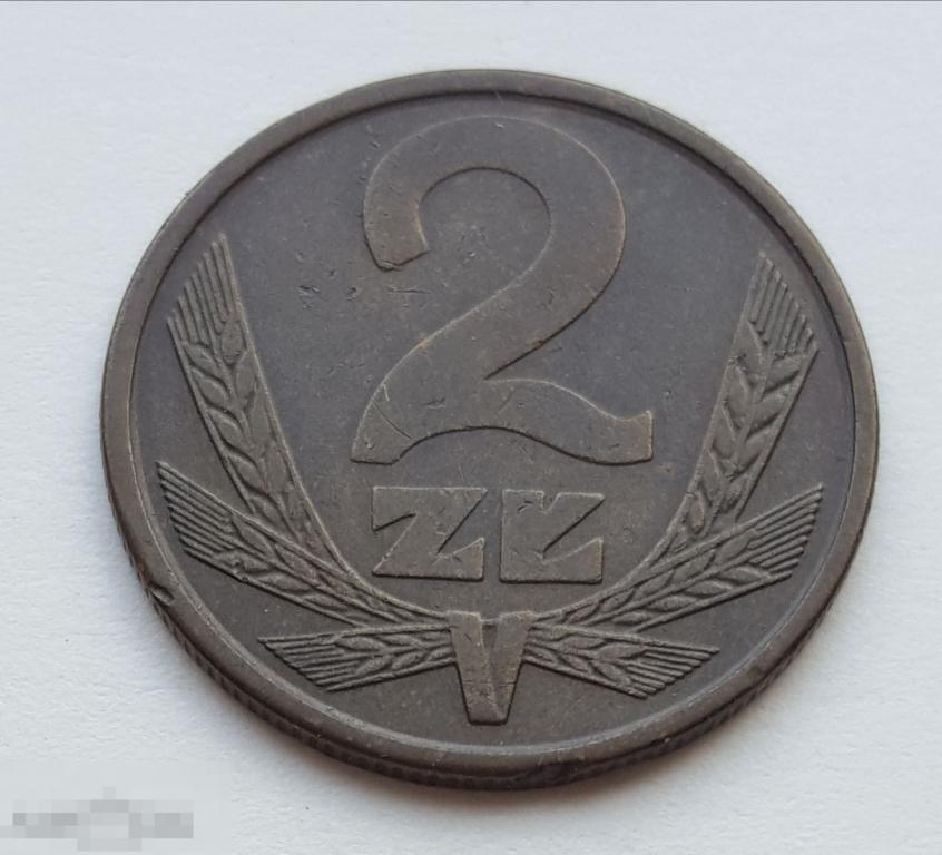 2 злотых 1982 год Польша 2 злотых