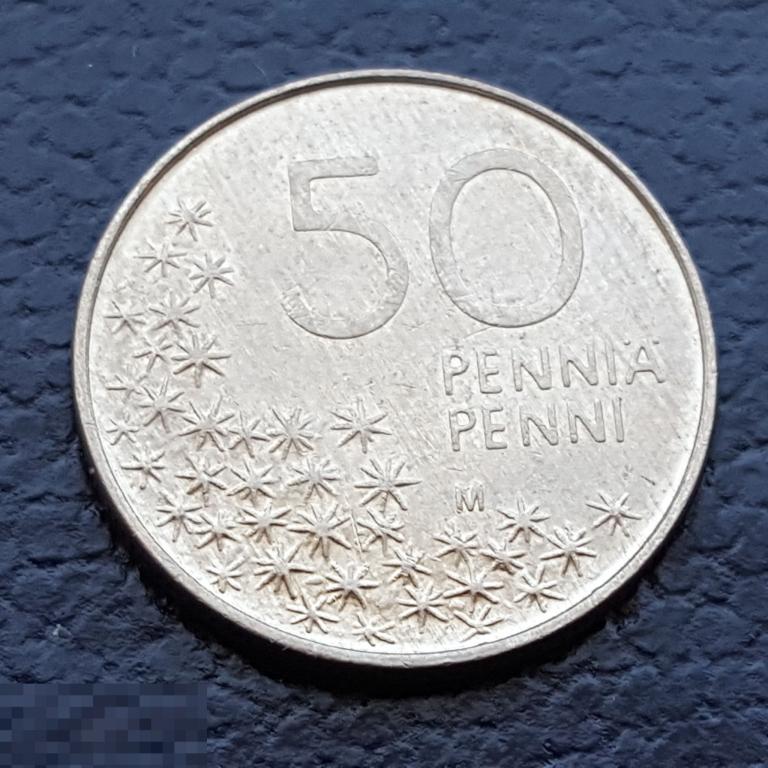 50 пенни 1990 год Финляндия 
