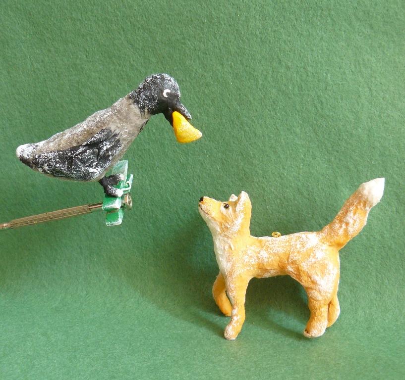 Игрушка ватная елочная Лиса и Ворона