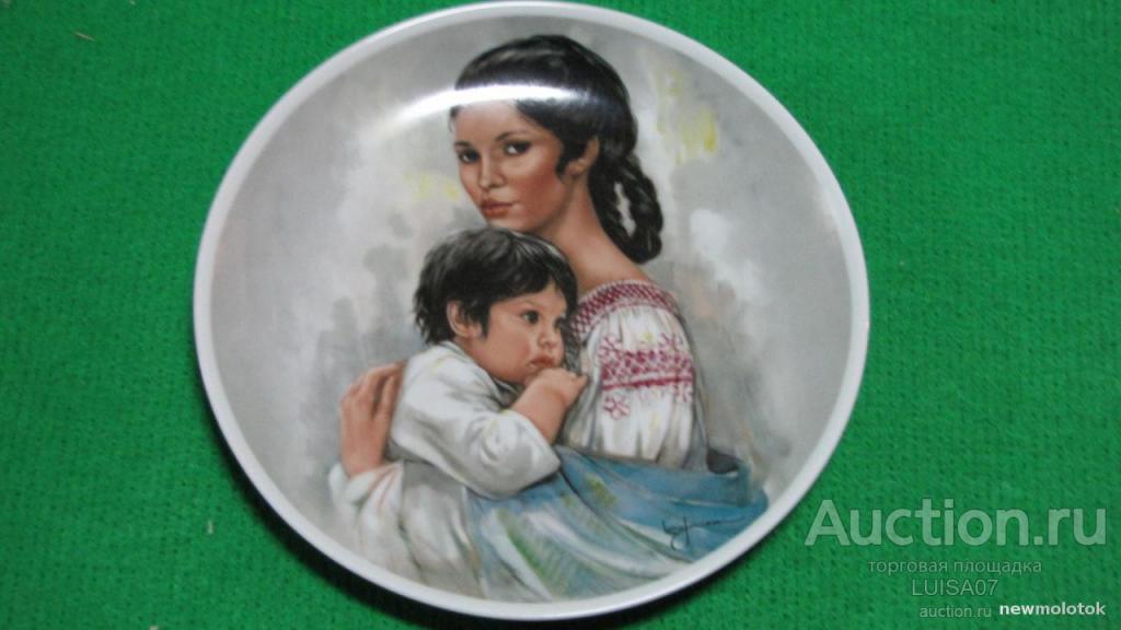 Тарелка настенная фарфор.Дети.материнство Мать и ребёнок.