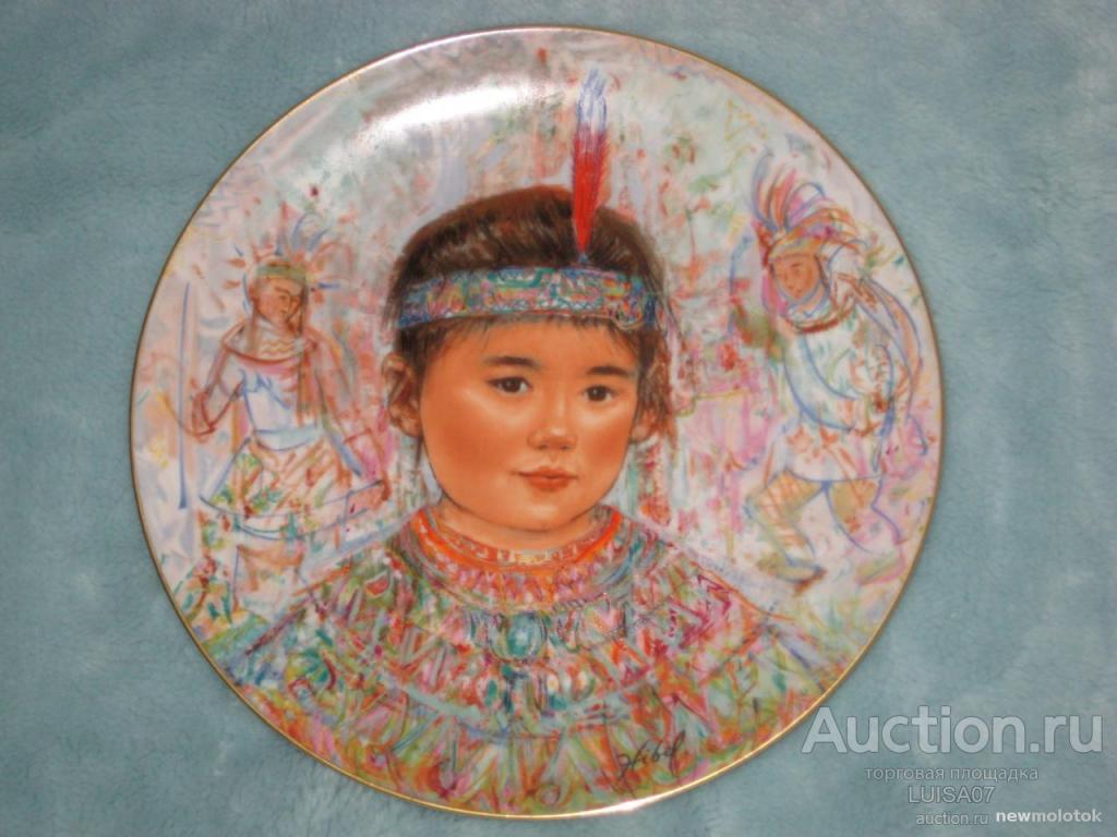 Тарелка декоративная.Портрет ребёнка.Дети Мира. Эдна Хибель.