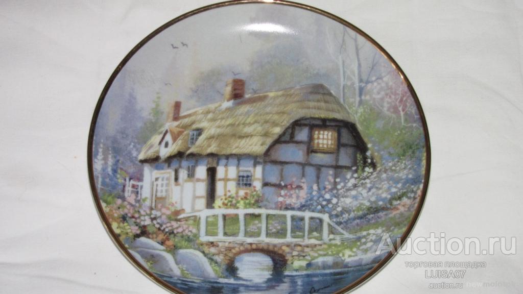 Тарелка декоративная.Пейзаж. Дом.Franklin Mint