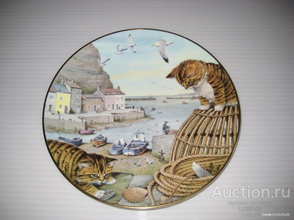 Тарелка настенная. Фарфор.Природа.Пейзаж.Птички.Franklin mint