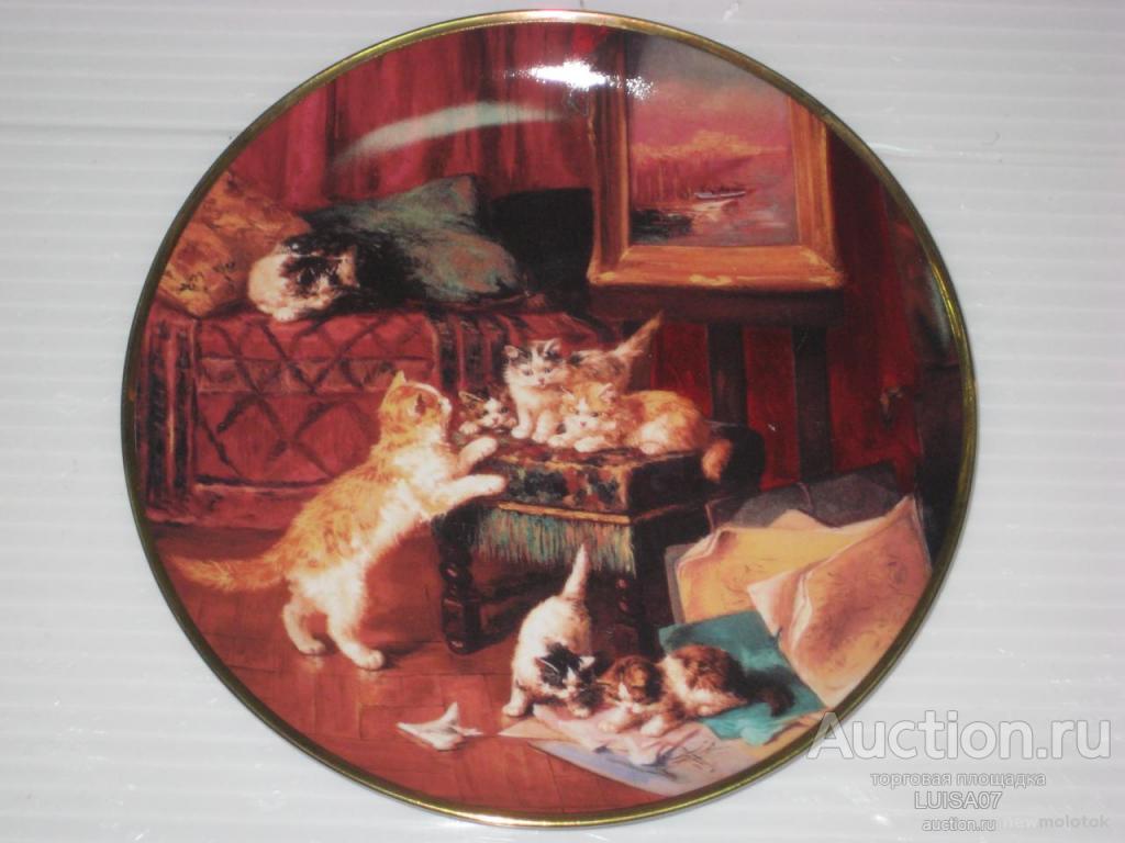 Тарелка декоративная.Кот.Котята Кошка Котёнок. Англия.Franklin Mint
