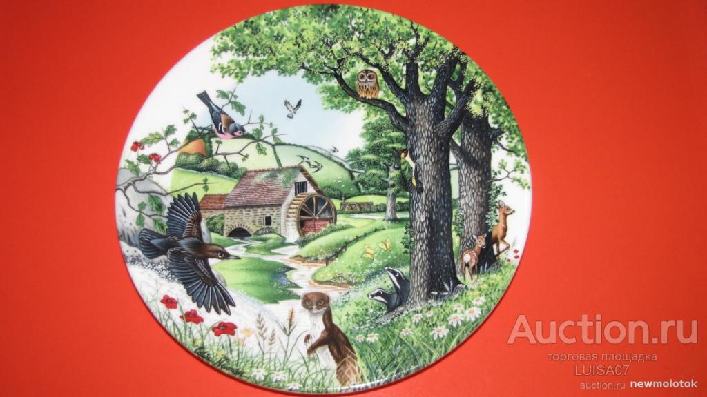 Тарелка настенная. Фарфор.Природа.Птички..WEDGWOOD